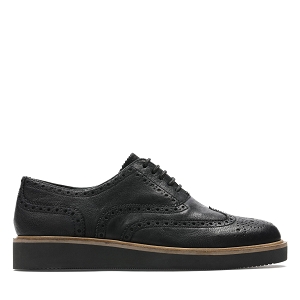 CLARKS BAILLE BROGUE<br>Black Leather