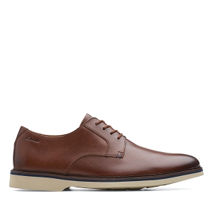 CLARKS MALWOOD PLAIN<br>Dark Tan Lea