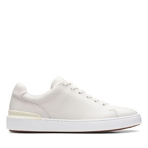 CLARKS COURTLITE LACE<br>White Leather